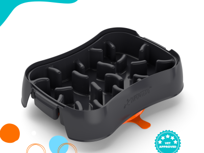 Super Feedy, 4-in-1 Slow Feeder Dog Bowl